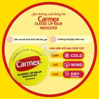 Son dưỡng môi Carmex dạng hũ Classic Lip Balm Medicated