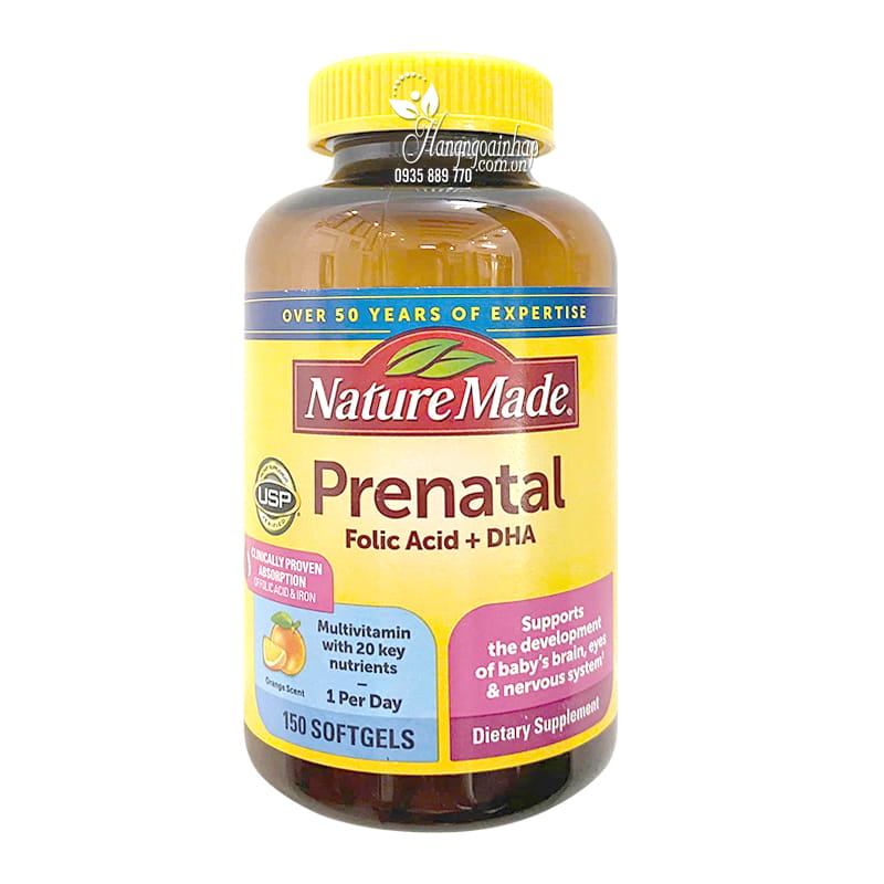 Vitamin tổng hợp cho bà bầu Prenatal DHA Nature Made 150 viên