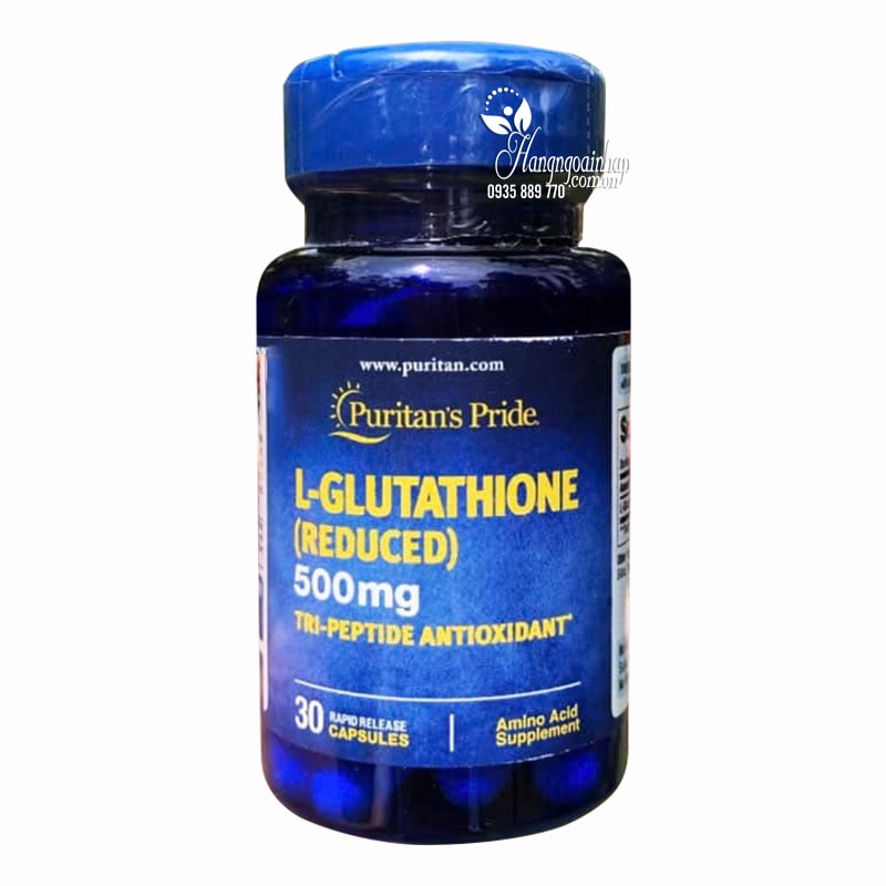 Viên uống trắng da L-Glutathione Reduced 500mg Puritan Pride 