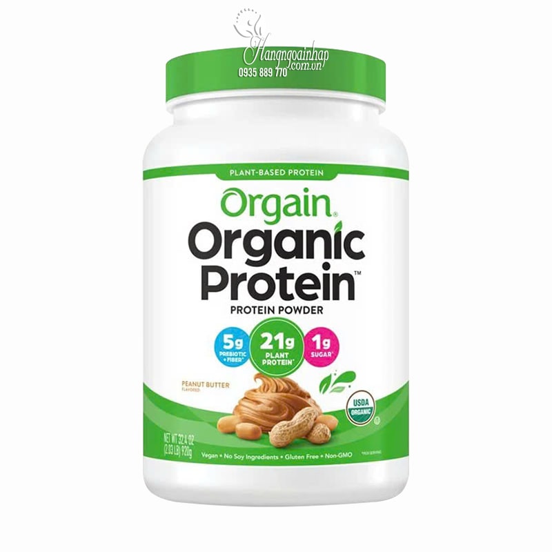 Bột Protein hữu cơ Orgain Organic Protein 920g vị bơ đậu phộng