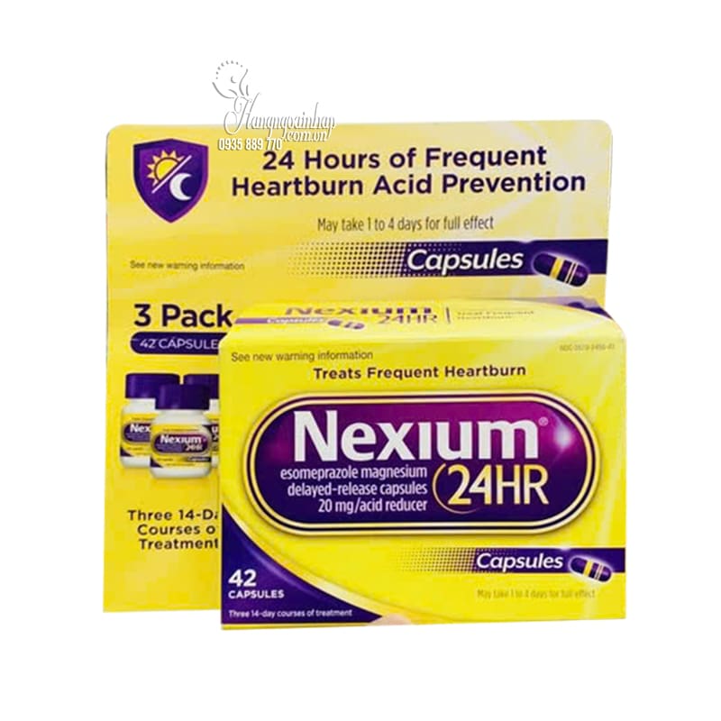 Thuốc dạ dày Nexium 24hr clearminis hộp 28 viên và 42 viên của Mỹ