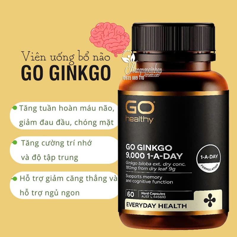 Bổ Não Go Ginkgo 9000 Lọ 60 Viên - Bí Quyết Cải Thiện Trí Nhớ Và Sức Khỏe Não Bộ