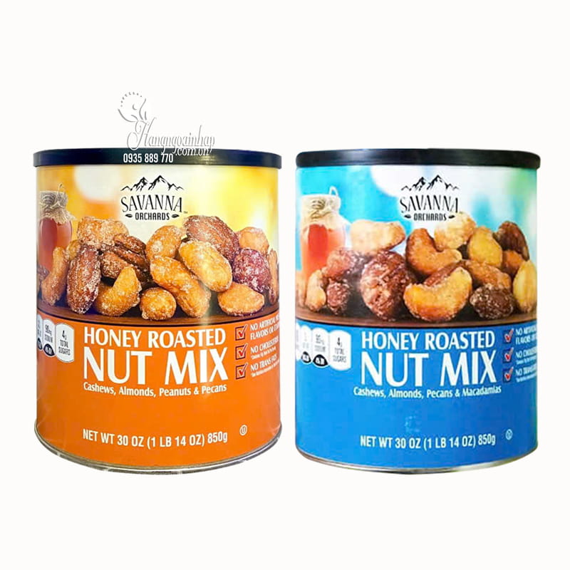 Hạt hỗn hợp tẩm mật ong Savanna Orchards Honey Roasted Nut Mix 850g