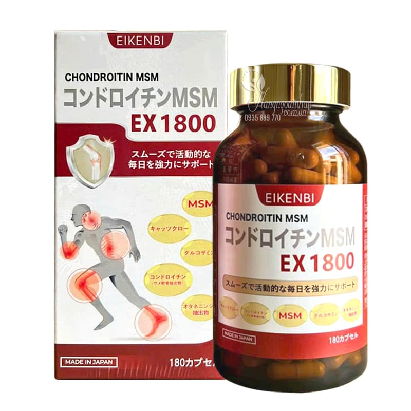 Bổ khớp Chondroitin MSM EX 1800 Eikenbi của Nhật Bản 