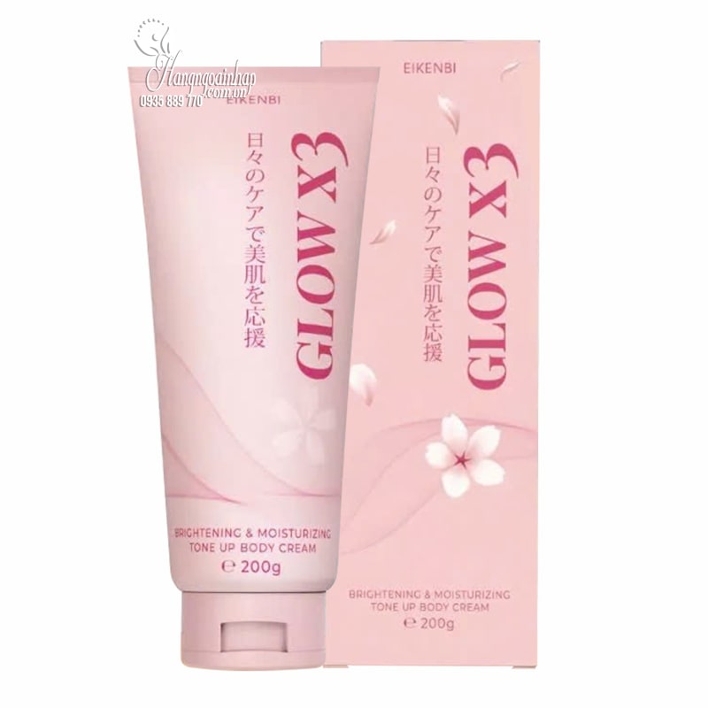 Kem body nâng tông Eikenbi Glow X3 Tone Up Body Cream 200g