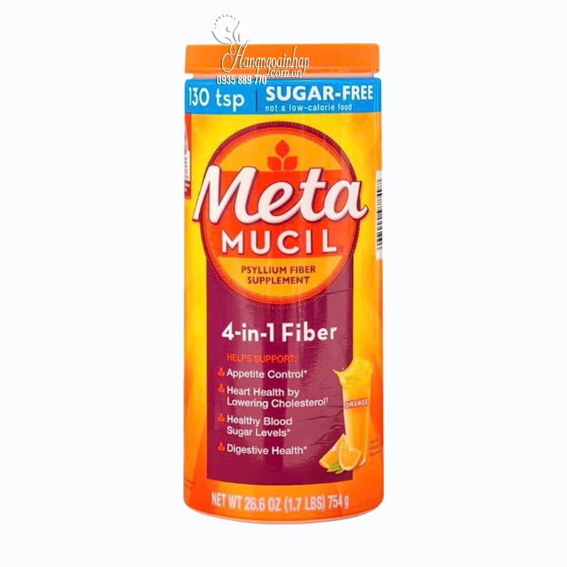 Bột cam bổ sung chất xơ Metamucil 4 in 1 Fiber 754g của Mỹ