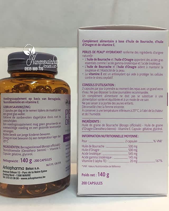 Viên uống đẹp da Collagen Perles De Peau Hydratant 200 viên của Pháp 4